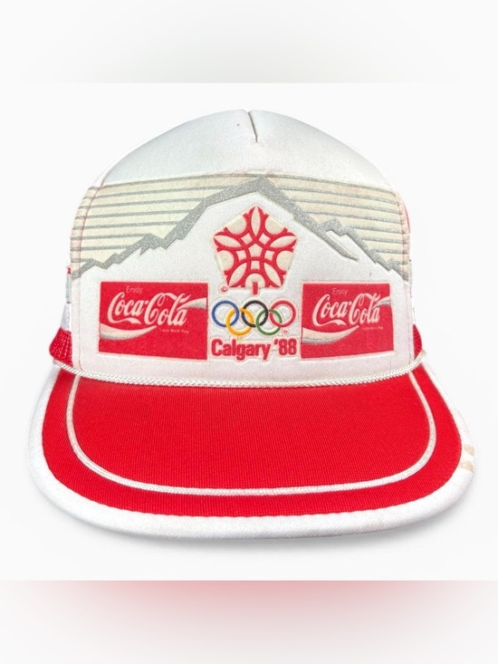 Olympics Other - Vintage 1988 Calgary Winter Olympics Coca Cola Three Stripe TruckerSnapback Hat